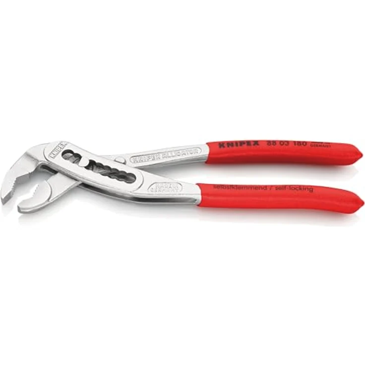 KNIPEX 88 03 180 Alligator Wasserpumpenzange mit rutschhemmendem Kunststoff überzogen verchromt 180 mm – Bild 2