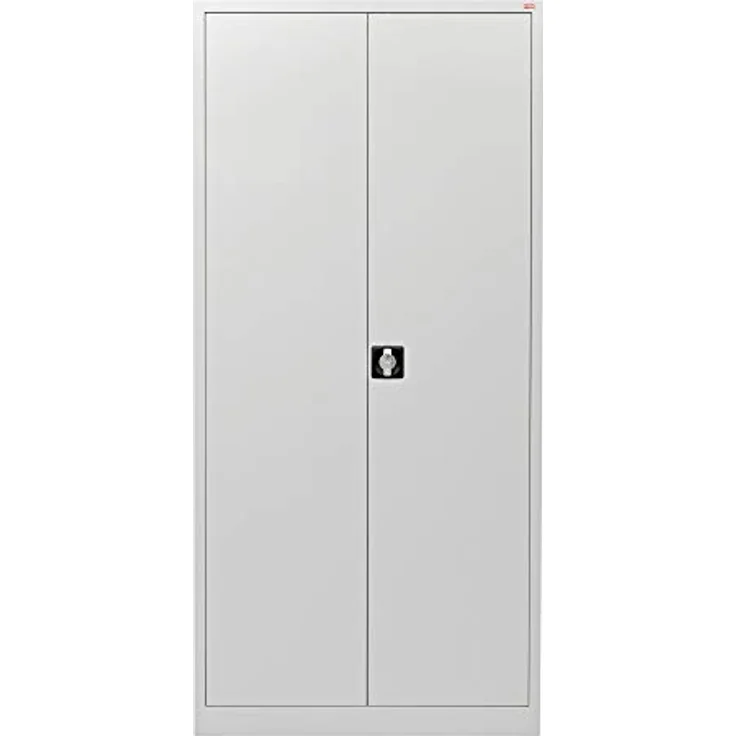 STIER Universalschrank 1950 x 920 x 420 mm, lichtgrau, 4 Fachböden, verschweißt mit Drehriegelverschluss, stabiler Mehrzweckschrank für Büro und Lager – Bild 3