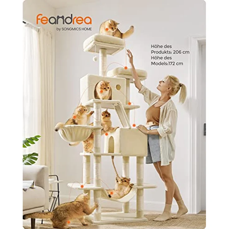 Feandrea Jingle (206 cm, Beige), Katzenbaum – Bild 3