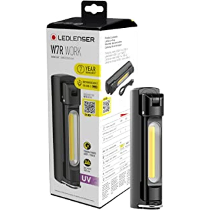 Ledlenser W7R Work Stablampe LED Werkstatt | KFZ Lampe 600 Lumen | LED Baulampe mit Akku | 5 Stunden Leuchtdauer | Werkstattlampe | LED Lampe | Arbeitsleuchte aufladbar