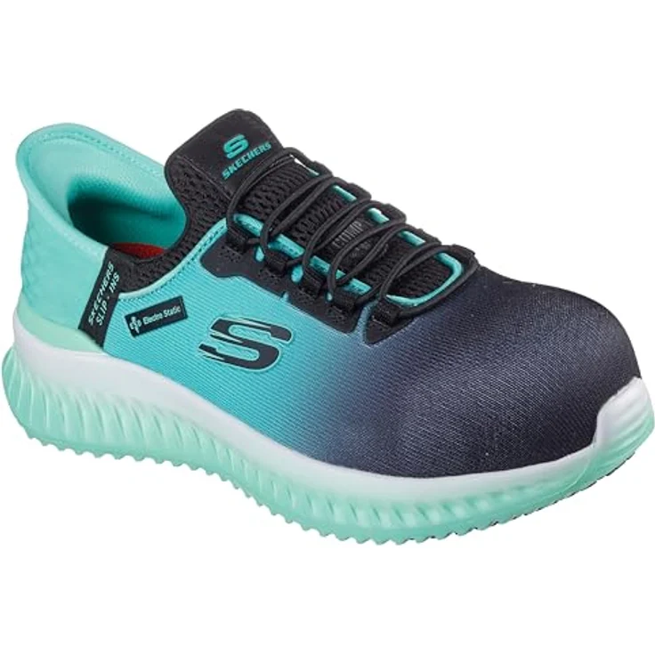 Skechers TILIDO-OMBRAY Damen S1P Sicherheitsschuh Sneaker, schwarz/teal, Größe 41 – Bild 1