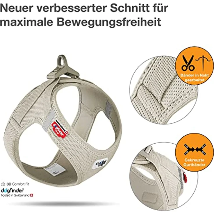 Vest Harness curli Clasp Air-Mesh Light-Tan 3XS – Bild 2