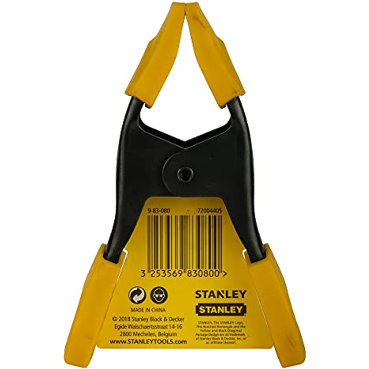 Stanley 9-83-080 Federzwinge Metall (50 mm Spannweite, 198 g, stabiles Metallprofil für Stärke  Haltbarkeit, Schutzkappem zum Schutz vor Kratzern und Beschädigungen), Yellow-Black – Bild 7