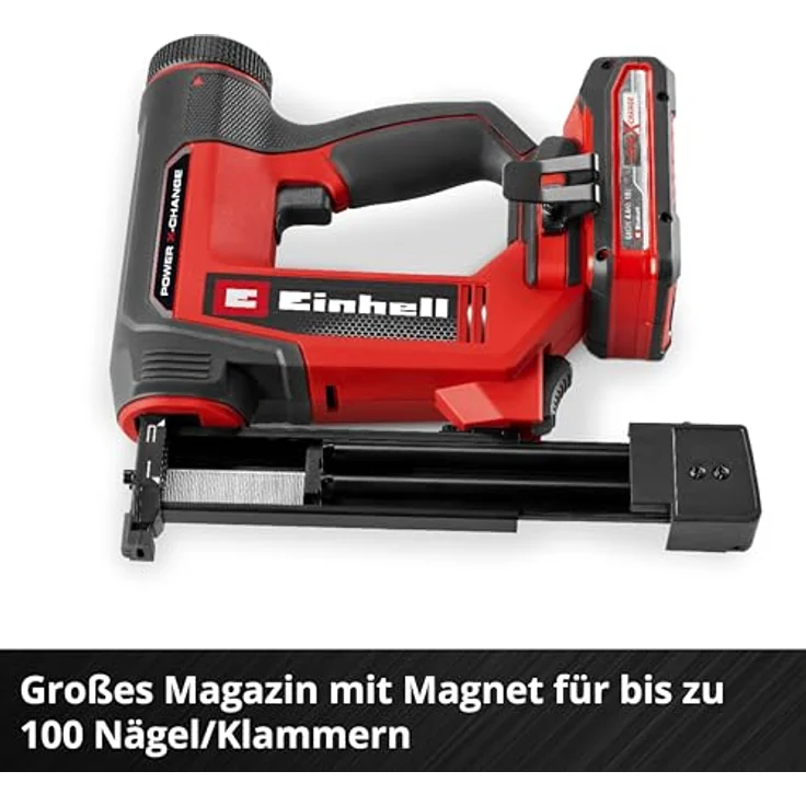Einhell Akku-Nagler 'TE-CN 18/32 Li - Solo', 2-in-1-Kombigerät für Tacker und Nagler, bis zu 20 Einschläge pro Minute, ohne Akku – Bild 7