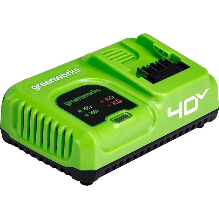 Greenworks Rapid Oplader 40V 5AH, Ladegerät für Greenworks 40V Batterien mit schnellem Ladevorgang und LED-Anzeige