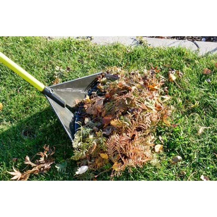 Technigart Schaufel-Rechen - Garten Harke mit Stiel - Geeignet als Schaufel, Rechen, Harke & Laubbesen 120x41cm - Kunststoff Idealer Helfer im Garten – Bild 4