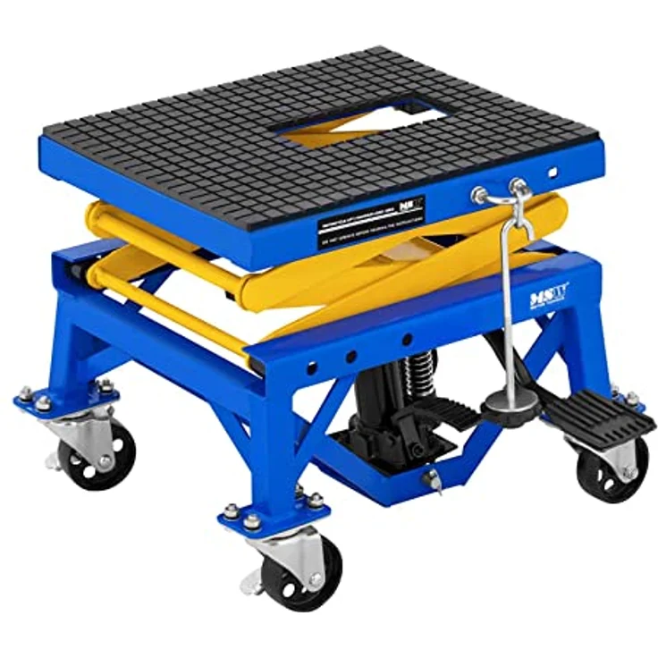 "MSW Motorradheber Scherenhebebühne 150 kg, fahrbare Hebebühne mit Rollen und U-förmigen Ösen, Stahlkonstruktion, höhenverstellbar von 34-92,5 cm" – Bild 2
