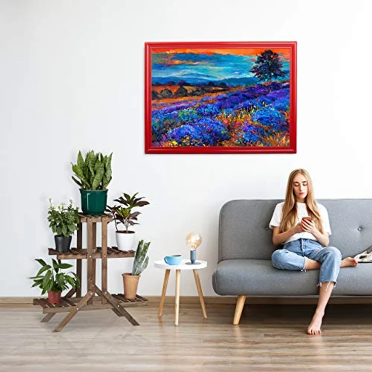 Relaxdays Blumentreppe 3 Ebenen, Aus Holz, Blumenständer für innen, Mehrstöckig, HBT: ca. 82,5 x 83 x 28,5 cm, dunkelbraun – Bild 2