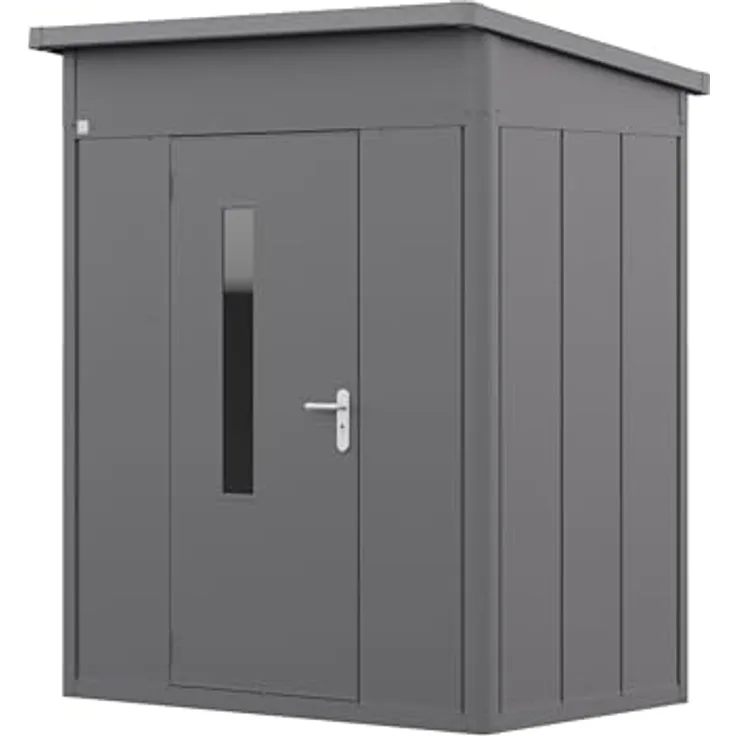 GFP Primeyard Gerätehaus Metall Gartenhaus 180x122x231 cm Geräteschuppen Pultdach anthrazit, robust und langlebig, hohe Stabilität