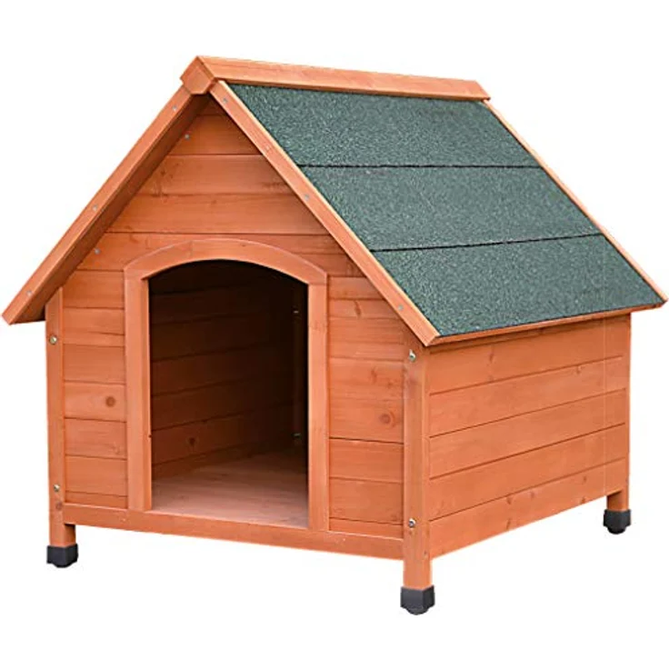 Flamingo 87061 Hundehutten Ponto 116x92x104cm, Hundehütte aus Holz in Naturfarben – Bild 2