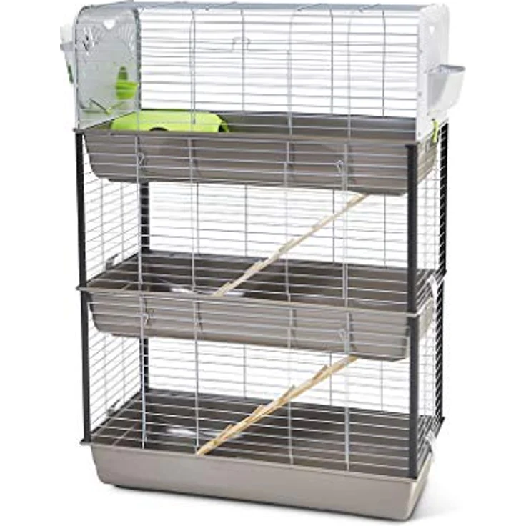 Savic Caesar 3 Dreifach Knock Down, faltbares Gehege mit Plastikzubehör und Holzleitern, 100 x 50 x H 143 cm, in verschiedenen Farben – Bild 1