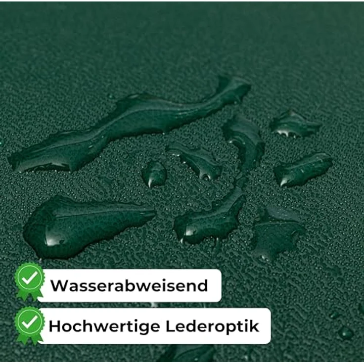 TerraUno Sichtschutzstreifen für Doppelstabmatten, RAL 6005 Moosgrün, 10 Stück, UV-beständig und extra stabil, Lederoptik, 252x19 cm – Bild 2