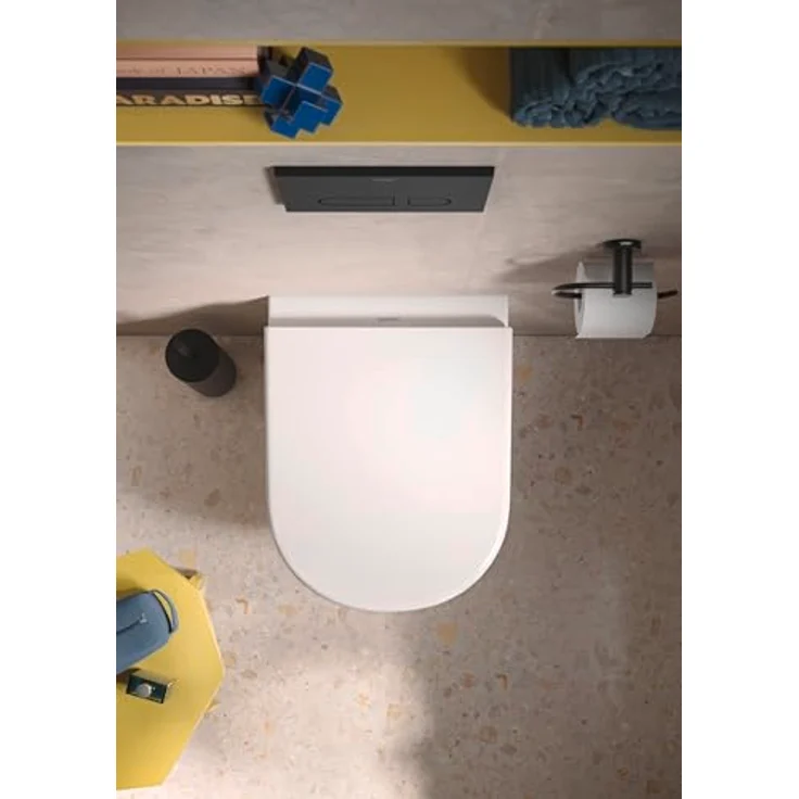 Duravit D-Code Wand-WC Compact, Tiefspüler, rimless, 370x480x360mm, Weiß Hochglanz – Bild 5