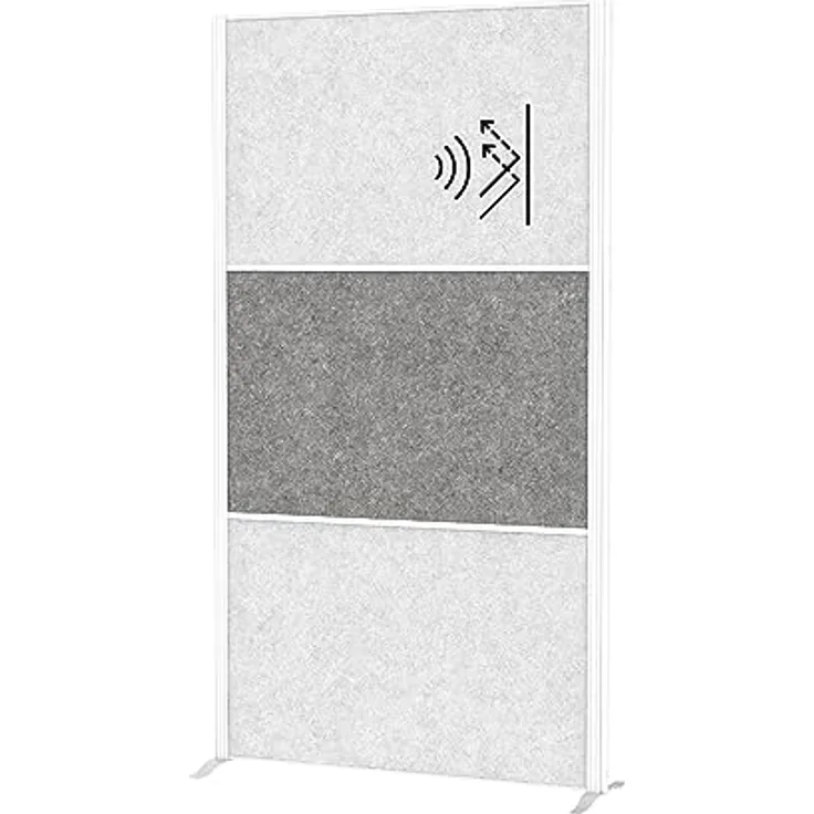 MAUL Trennwand Akustik MAULconnecto 180x100cm | Raumteiler für Büro und Schreibtisch | Freistehender Raumtrenner mit Standfüßen | Ideal als Sichtschutz und Schallschutz |Allergikerfreundliches Vlies