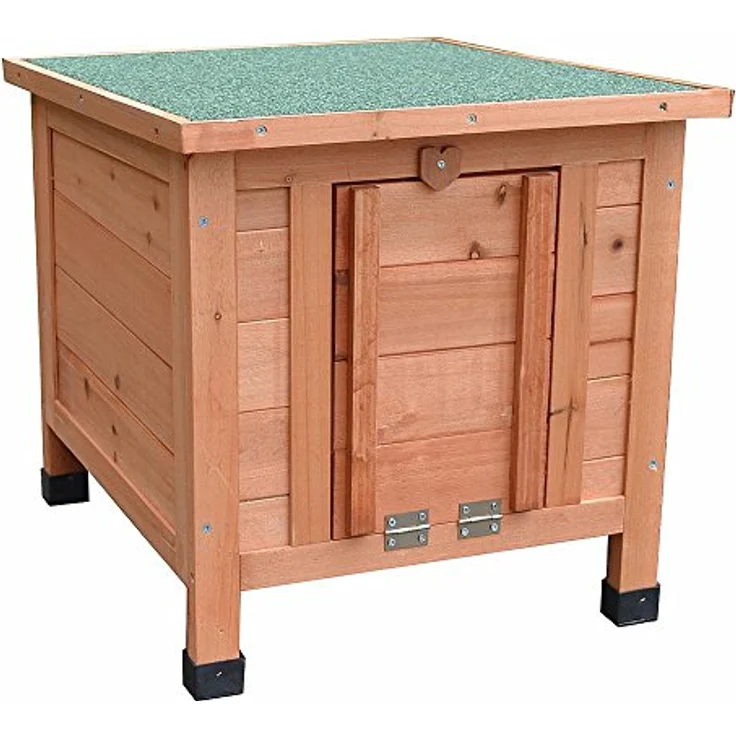 Melko Katzenhaus 50 x 45 x 43 cm mit klappbarem Deckel und Rampe, Winterfest – Bild 1