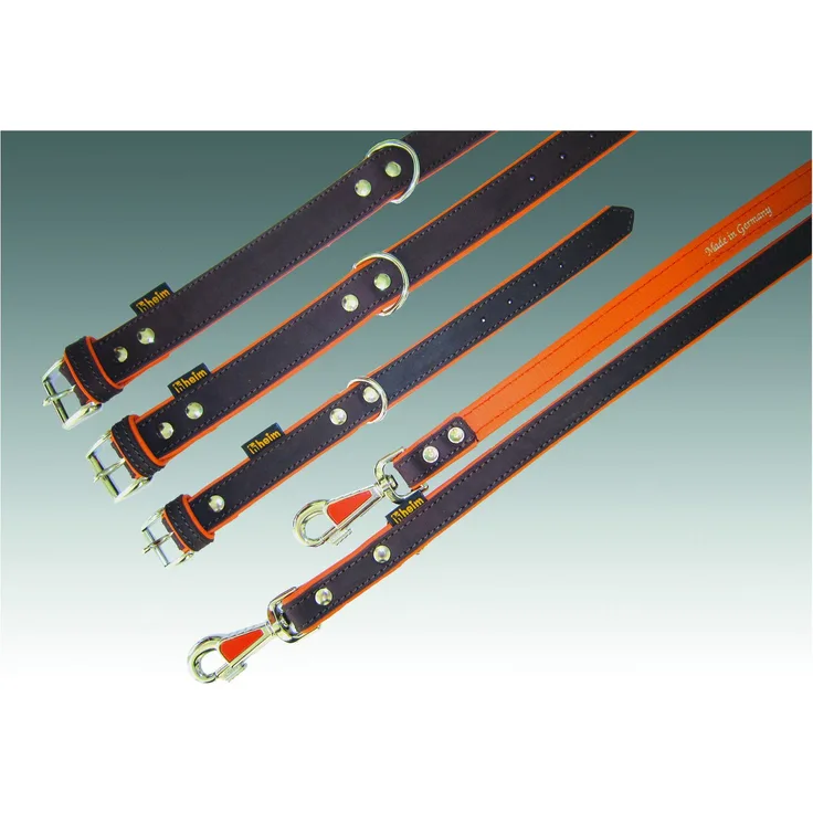 HEIM Hunde-Halsband "Toskana", aus vegetabil gegerbtem Vollrindleder, braun-terrakotta, verschiedene Breiten und Längen erhältlich