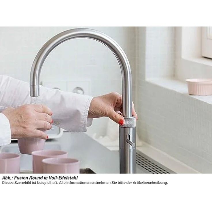 QUOOKER Fusion Round, Küchenarmatur mit PRO3 Reservoir, 3 Liter Kochendwasser, Voll-Edelstahl, 7 Jahre Garantie – Bild 2