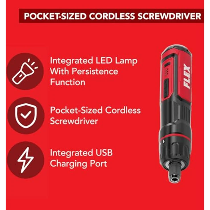 FLEX SD 7-320 4, Akku-Schraubendreher im Hosentaschen-Format mit 4 V, LED-Licht und USB-C Ladeanschluss – Bild 5