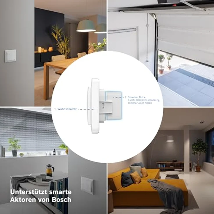 Bosch Smart Home Wandschalter für smarte Aktoren, platzsparender Einbau in Gerätedosen, kompatibel mit Licht-/Rollladensteuerung II, Relais und Dimmer – Bild 3