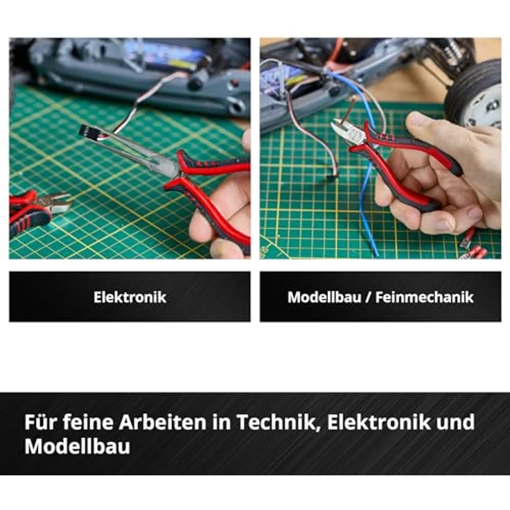 Einhell Kombizange Set, 8-tlg. Präzisionszangen aus Chrom-Vanadium-Stahl für Feinmechanik und Elektronik, ergonomische Griffe, E-Case-System – Bild 9