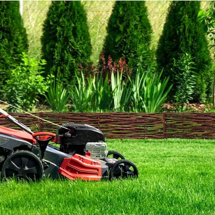 urfence Beetumrandung Weide, 100 x 20 cm, wetterfester Holzzaun aus geflochtenen Weidenruten, ideal zur Beet- und Rasenkante – Bild 7