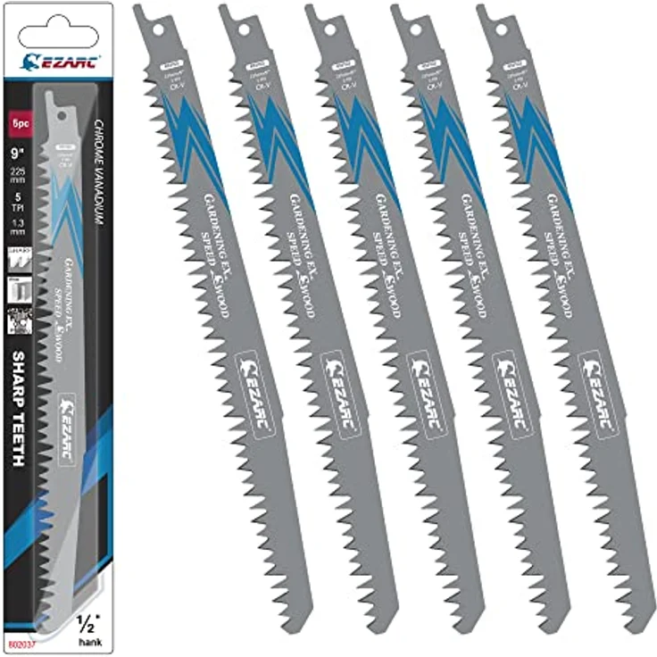 EZARC Säbelsägeblätter Set R931GS, 5tlg Holzschnitt, 225mm 5TPI, langlebig und robust für präzise schnelle Schnitte – Bild 1