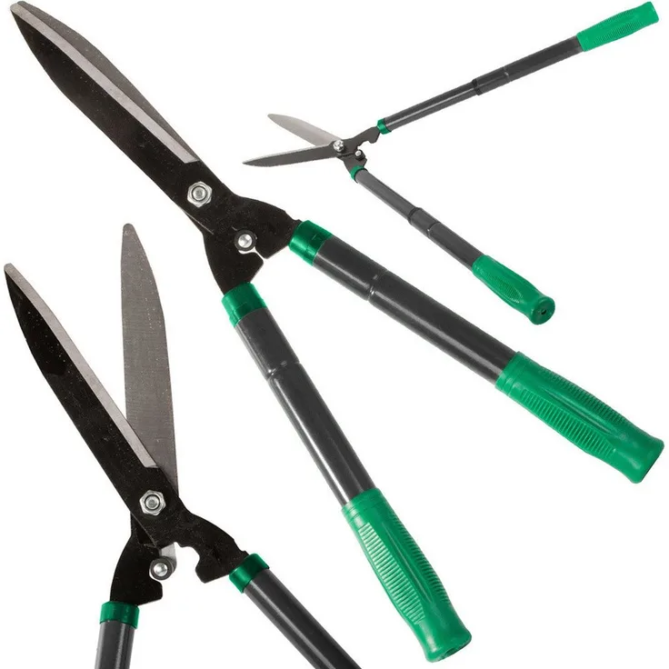 VERK GROUP Teleskop Gartenschere, manuelle Heckenschere mit 18 cm Klinge, ergonomischer Griff, ausklappbar auf 73 cm