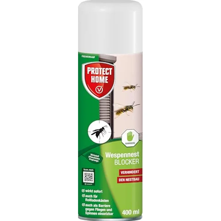 PROTECT HOME Wespennest Blocker 400 ml Dose mit Sprühröhrchen, sofortiger Wirkungseintritt und nachhaltige Wirkung über mehrere Tage