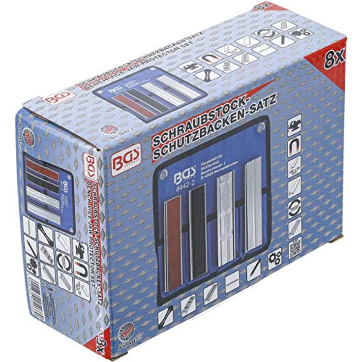 BGS Technic - BGS Schraubstock-Schutzbacken-Satz Aluminium 150 mm 8-tlg – Bild 4