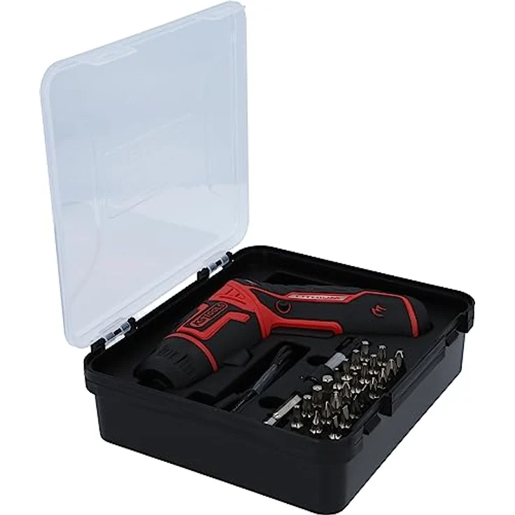 KS Tools eMONSTER 1/4“ Akku-Bit-Schrauber-Satz, 27-tlg., 3,6V mit ergonomischem Griff, USB-C aufladbar, Drehmomentvorwahl, LED-Arbeitslicht, in Kunststoffbox – Bild 7