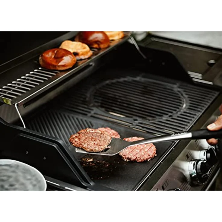 Enders 7789 Grillplatte, Gusseisen, für Gasgrill KANSAS, Halb gerippt, halb glatt – Bild 2