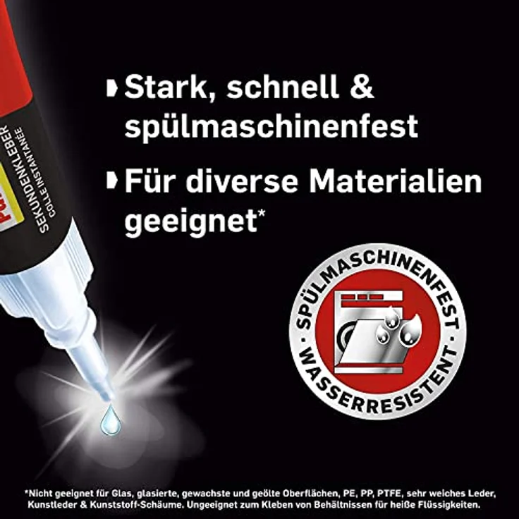 Pattex Sekundenkleber Flüssig, spülmaschinenfester Superkleber für viele Sofortreparaturen, schnelltrocknender farbloser Flüssigkleber, 1 x 10g - Preisvergleich – Bild 5