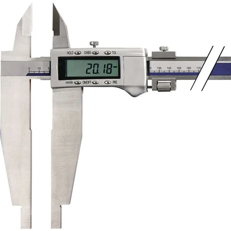 NORDWEST Werkstattmessschieber 500mm digital, Metallgehäuse mit Nullpunktsetzung und Feststellschraube