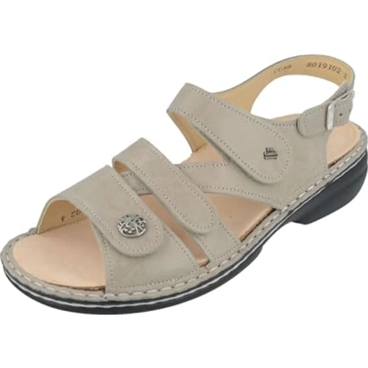 Finn Comfort Gomera Hausschuh, Leder Sicherheitssandalen mit Wechselfußbett und Klettverschluss, braun – Bild 2