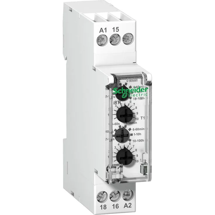 Schneider Electric A9E16069 Hutschienen-Zeitschaltuhr analog 240V, Blinkrelais iRTL, 1 W, 24-240 VAC, 24 VDC, 1 S/O Signalkontakt