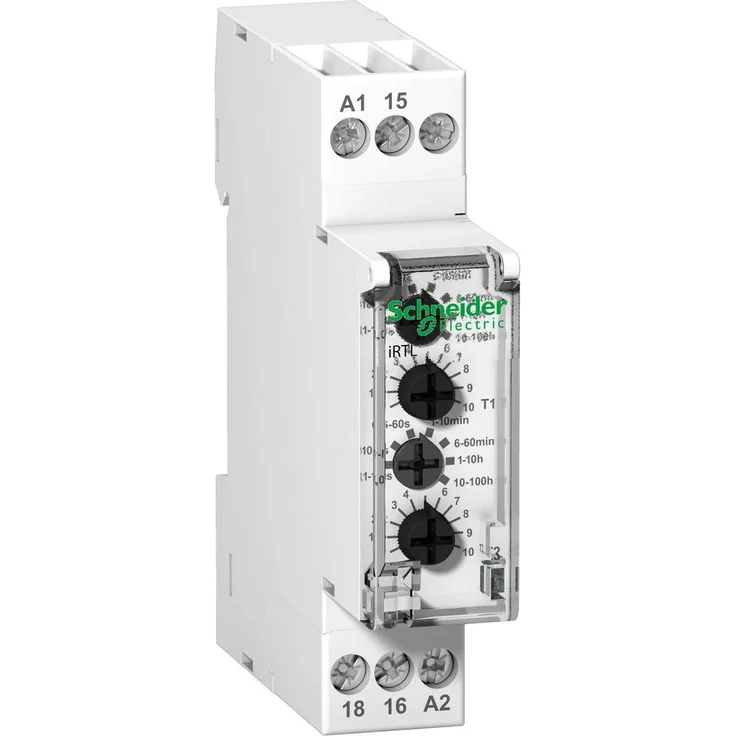 Schneider Electric A9E16069 Hutschienen-Zeitschaltuhr analog 240V, Blinkrelais iRTL, 1 W, 24-240 VAC, 24 VDC, 1 S/O Signalkontakt