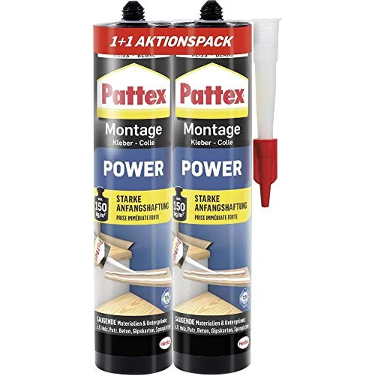 Pattex Power Montagekleber Herstellerfarbe Weiß PXP39 740g