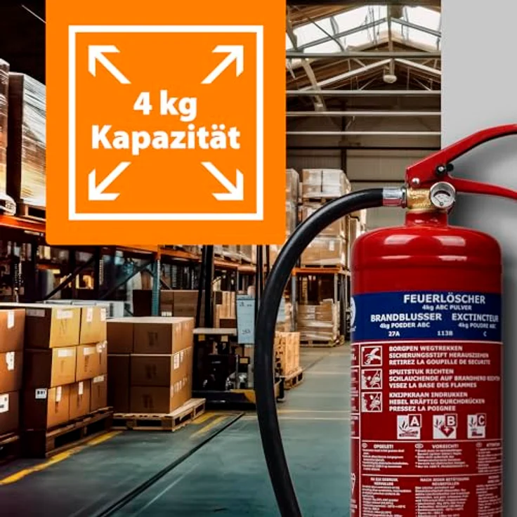 Smartwares Pulver Feuerlöscher Halterung 4kg Klasse ABC Stahl Pulverlöscher – Bild 5