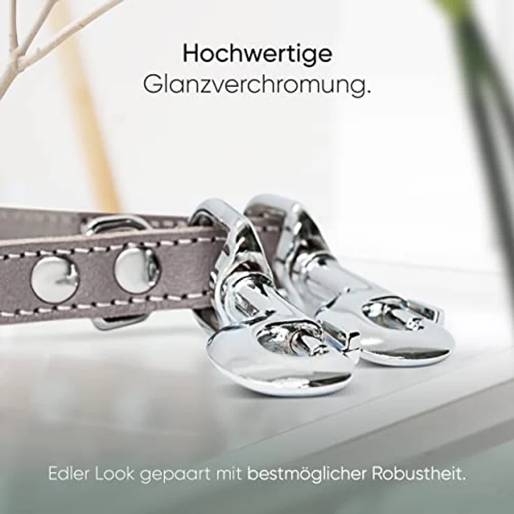 FREUDENTIER® Hundeleine aus zertifiziertem Leder 2m, 3-Fach verstellbare Führleine, liebevoll in Holland produziert, hochwertig und stilvoll, Amstelpark Kollektion (Graubraun, 16mm breit) – Bild 5