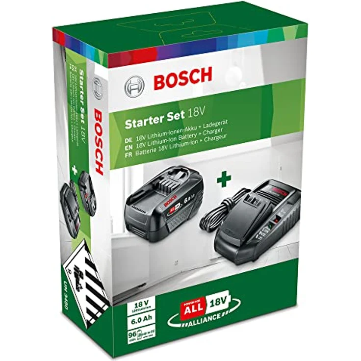 Bosch PBA W-C Werkzeugakku 18 V / 6,0 Ah (1600A00ZR8) Ladegerät AL 1830 CV, Starter-Set – Bild 2