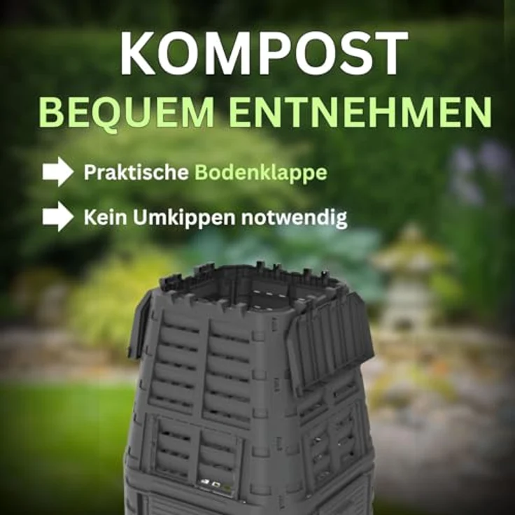 ViD Komposter Multi Gartenkomposter 740 Liter, Schwarz, robuster Schnellkomposter mit optimaler Belüftung und einfacher Handhabung – Bild 4