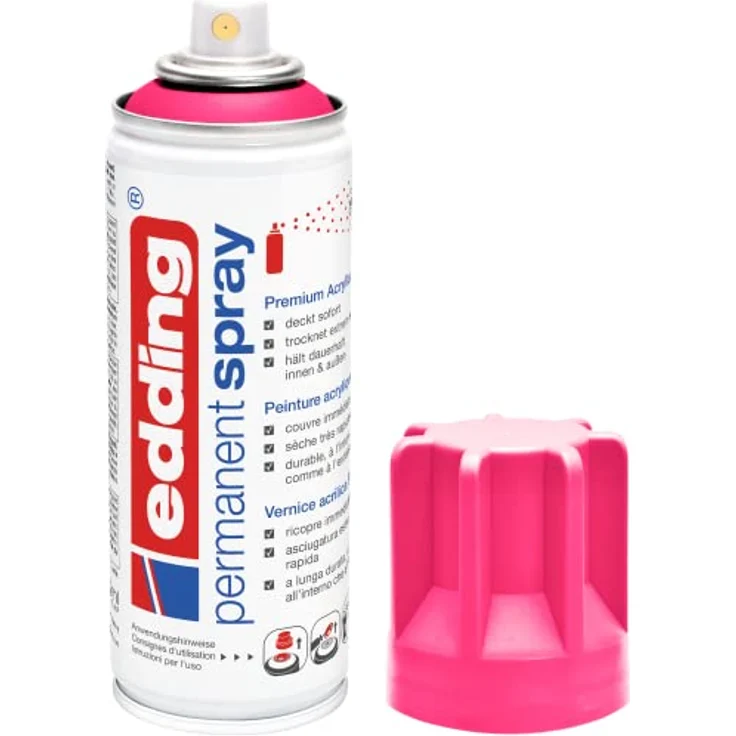 edding Sprühfarbe 5200, 200 ml Premium Acryllack, seidenmatt, wasserfest, für Glas, Holz, Kunststoff, wetterfest – Bild 1
