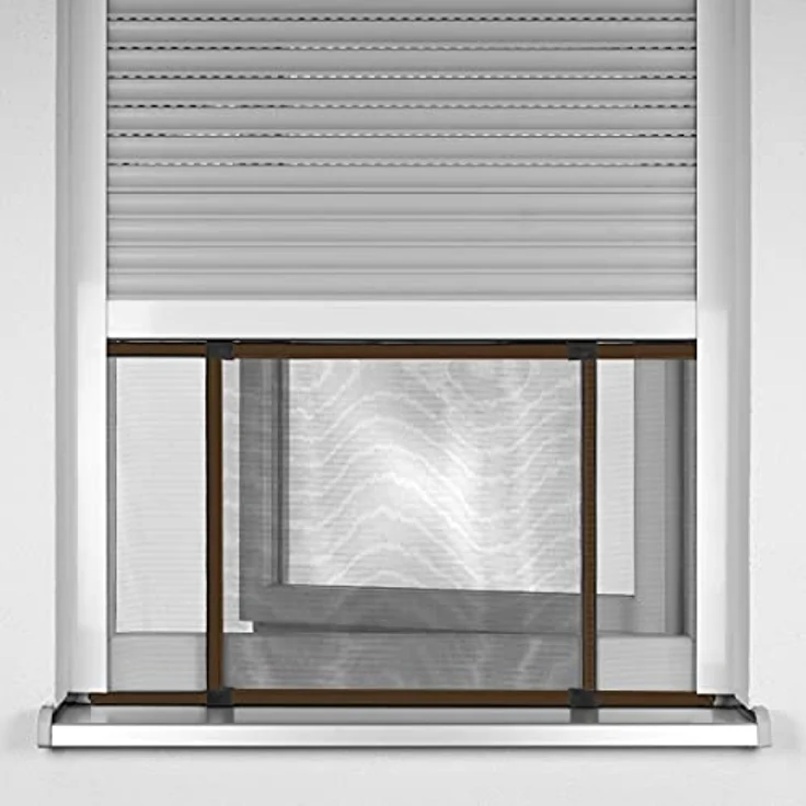 Ventanara® Insektenschutz Schiebe Fenster Fliegengitter Mückenschutz (50 x 75 cm, braun) – Bild 5