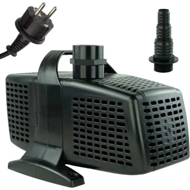 KERRY Teichpumpe 230 V – 6.000 L/H, 10m Kabel, 350 cm Förderhöhe, 95 Watt, Bachlaufpumpe, Wasserspielpumpe und Zimmerbrunnen-Pumpe | Brunnenpumpe – Bild 2