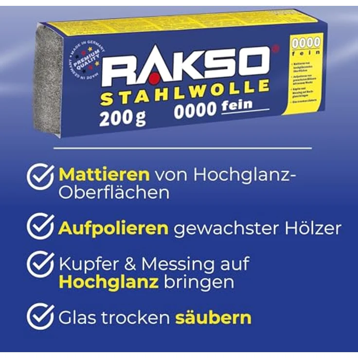 Rakso Stahlwolle 200g 0000 extrem fein – Bild 3