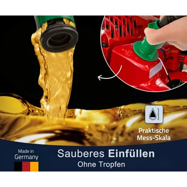 hünersdorff Kettenhaftöl Sicherheits-Einfüllsystem für PROFI ECO Doppelkanister, mit Füllstopp und integrierter Belüftung, E10 geeignet, Made in Germany – Bild 5