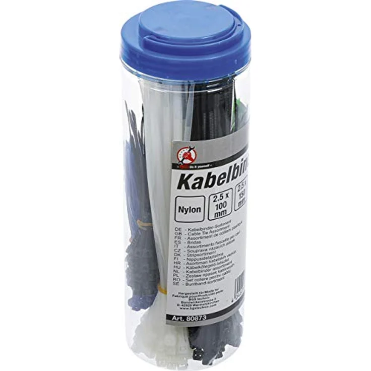 BGS Diy 80873 | Kabelbinder-Sortiment | 450-tlg. | farbig | 100 - 150 - 200 mm | Set | Nylon – Bild 3