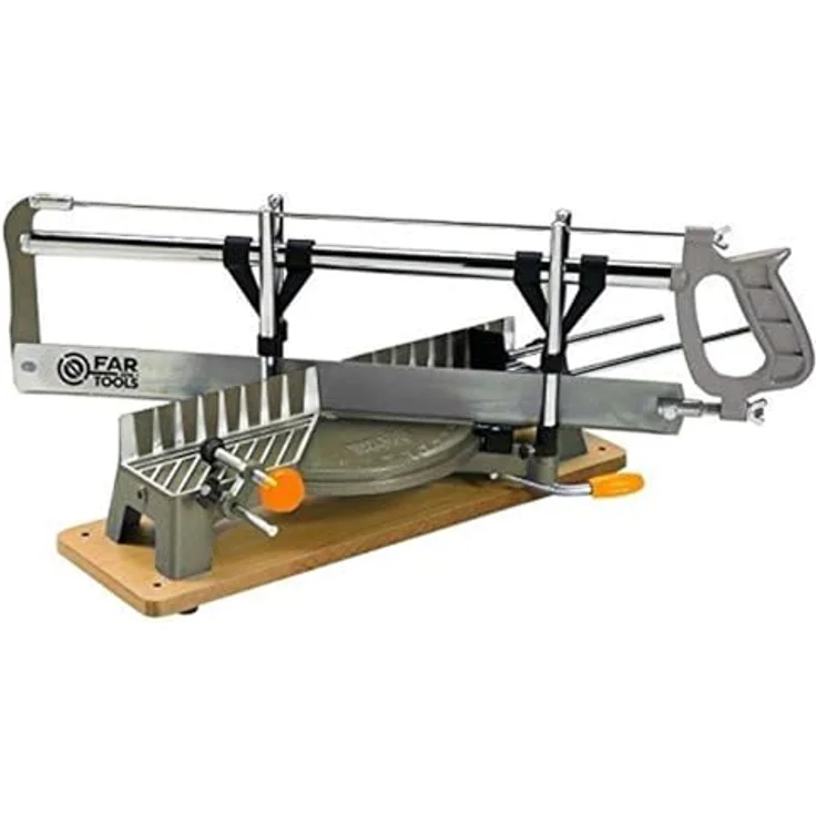 Fartools SOM 550B, Gehrungssäge mit 14 Zähne pro Zoll Sägeblatt und 115 mm Schnittkapazität, schwarz-beige – Bild 3