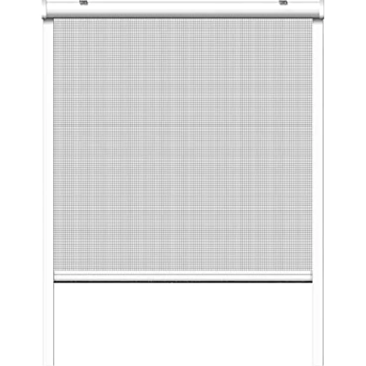 Schellenberg Fliegenschutz-Rollo 100 x 160 cm anthrazit/weiß kürzbar, Insektenschutz Rollo mit Fiberglas Gewebe und Bürstendichtung – Bild 1