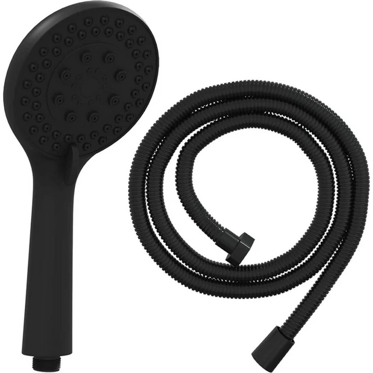 vidaXL Duscharmatur 150 cm Duschkopfset, Schwarz, Edelstahl, mit Aufbauanleitung